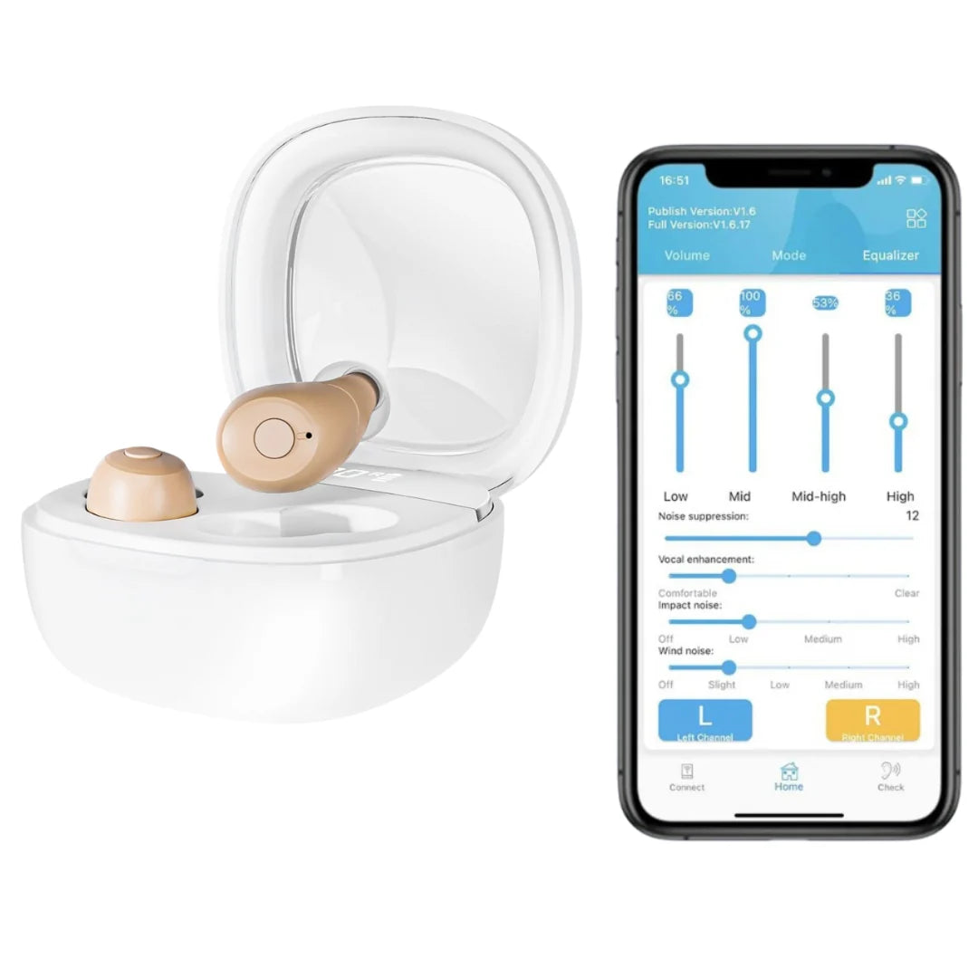 Lisouls™ OTC Bluetooth Hearing Aids – 16-Channel DSP • App Control • Rechargeable Case (60h Backup)