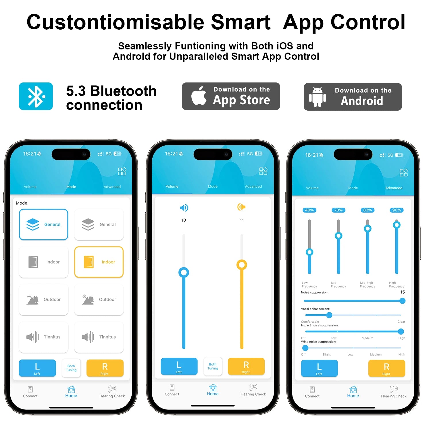 Lisouls™ OTC Bluetooth Hearing Aids – 16-Channel DSP • App Control • Rechargeable Case (60h Backup)
