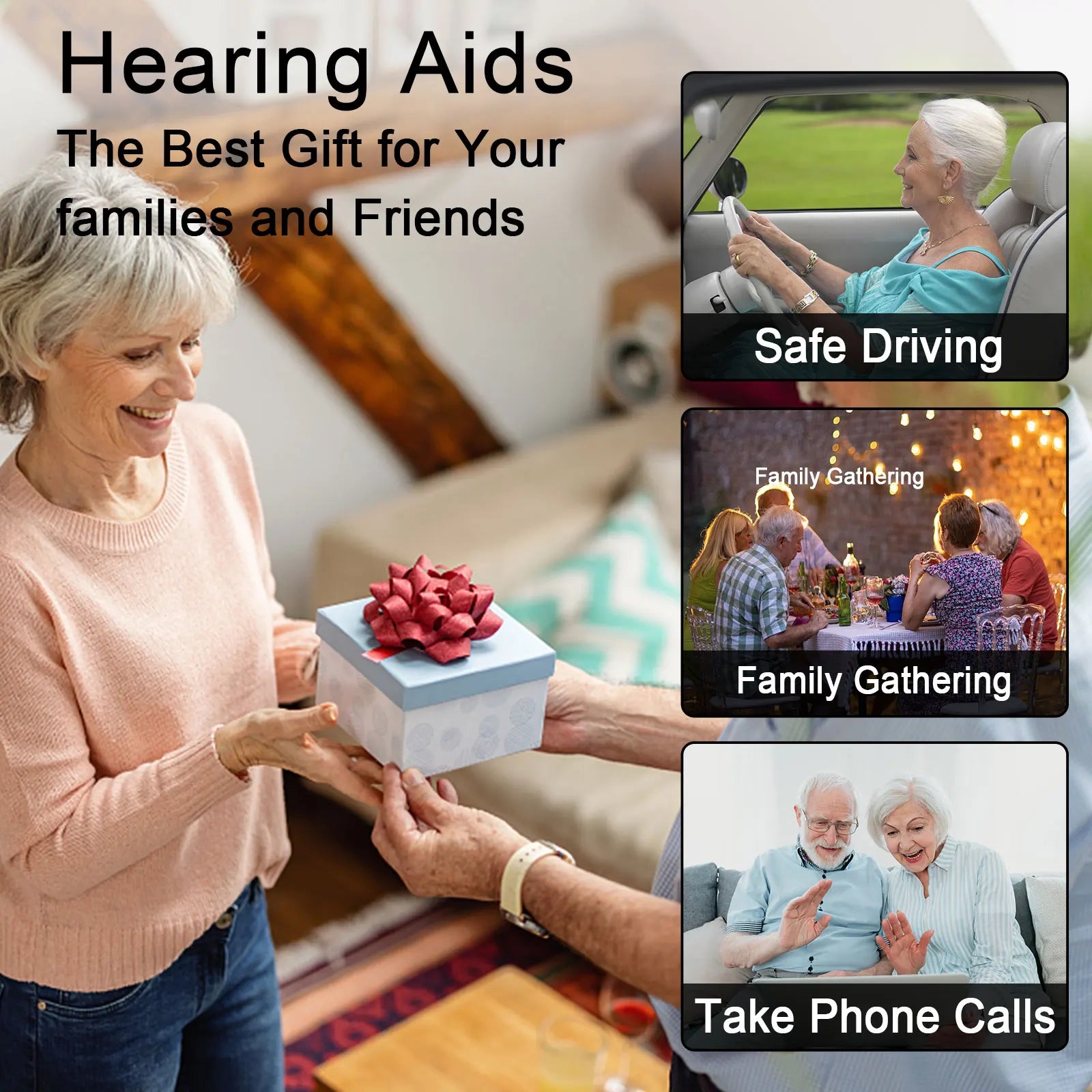 Lisouls™ OTC Bluetooth Hearing Aids – 16-Channel DSP • App Control • Rechargeable Case (60h Backup)